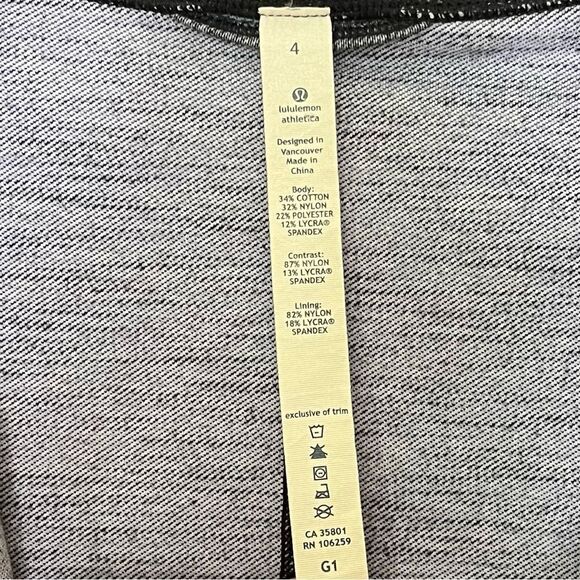 Lululemon Daily Yoga Jacket Slub Denim Polar Haze Black Blue Full Zip Size 4 - Picture 9 of 10
